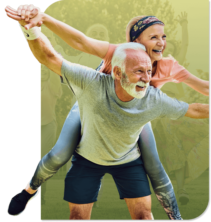 Elderly Couple Enjoying Fun Outdoor Fitness Independent Living Elderly Couple Enjoying Fun Outdoor Fitness Independent Living
