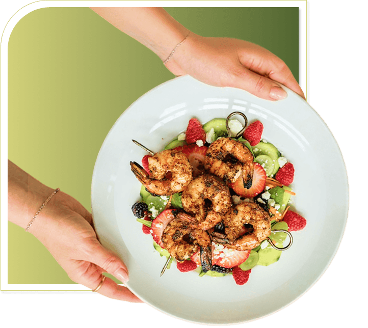 Fresh Shrimp Salad Served for Healthy Dining Independent Living Community Fresh Shrimp Salad Served for Healthy Dining Independent Living Community